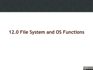 12.0 File System and OS Functions 