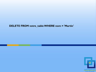 DELETE FROM votre_table WHERE nom = 'Martin'
 