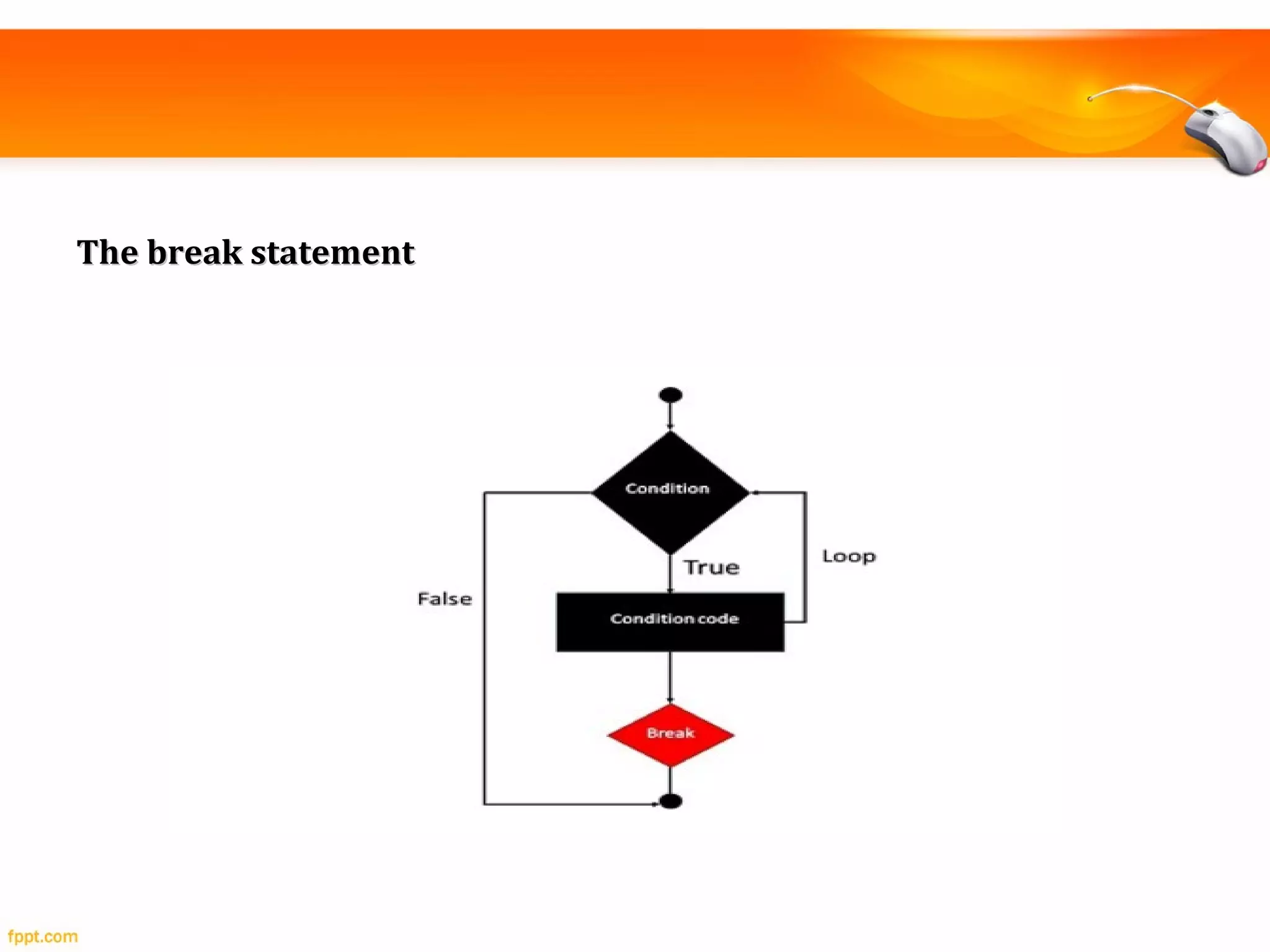 The break statementThe break statement
 