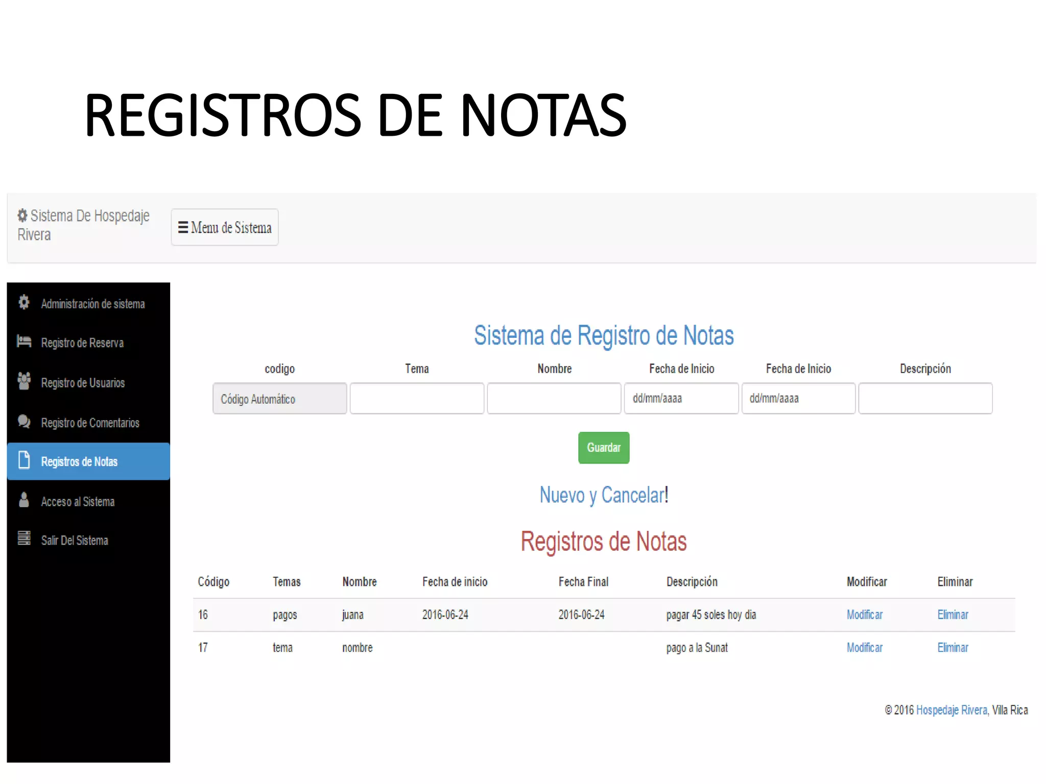 REGISTROS DE NOTAS