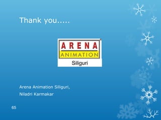Thank you.....
Arena Animation Siliguri,
Niladri Karmakar
65
Siliguri
 