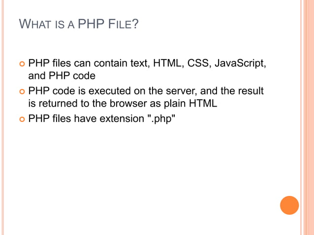 PHP TUTORIAL | PPT