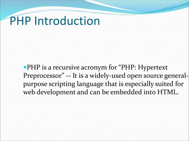 a brief introduction to PHP and how to use it. | PPT