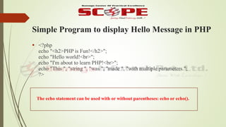 PHP.pptx is the Best Explanation of ppts | PPT