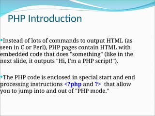Introduction to PHP and Conditional Statements | PPT