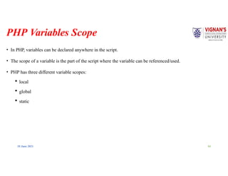 PHP Epressions and types of expressions with suitable example | PPTX