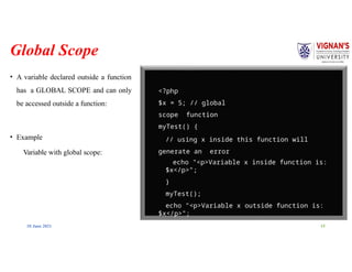 PHP Epressions and types of expressions with suitable example | PPTX