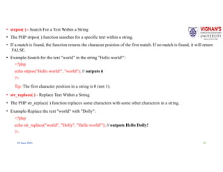 PHP Epressions and types of expressions with suitable example | PPTX