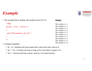 PHP Epressions and types of expressions with suitable example | PPTX