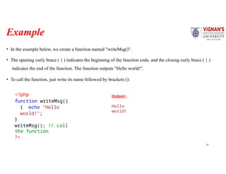 PHP Epressions and types of expressions with suitable example | PPTX