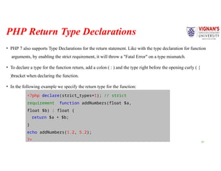 PHP Epressions and types of expressions with suitable example | PPTX
