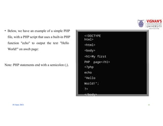 PHP Epressions and types of expressions with suitable example | PPTX