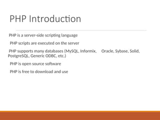 Server-Side Scripting: Hypertext preprocessor | PPT