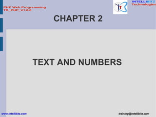 CHAPTER 2 TEXT AND NUMBERS 