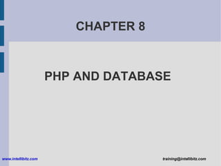 CHAPTER 8 PHP AND DATABASE 