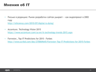 15CONFIDENTIAL
Дифференциаторы Enterprise - 2015
Open
Source
Enterprise
 
