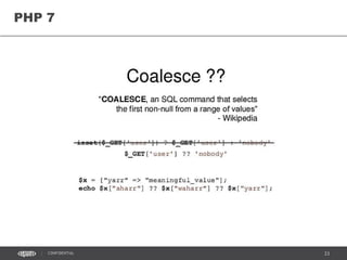 23CONFIDENTIAL
PHP 7
 
