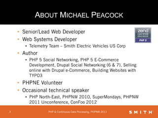 About Michael Peacock<br /><ul><li>Senior/Lead Web Developer