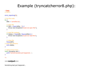 Exception handling in PHP: Part 1