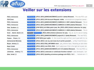 PHP Internals&extensions | PHPTour Lille 2011   34


Veiller sur les extensions
 