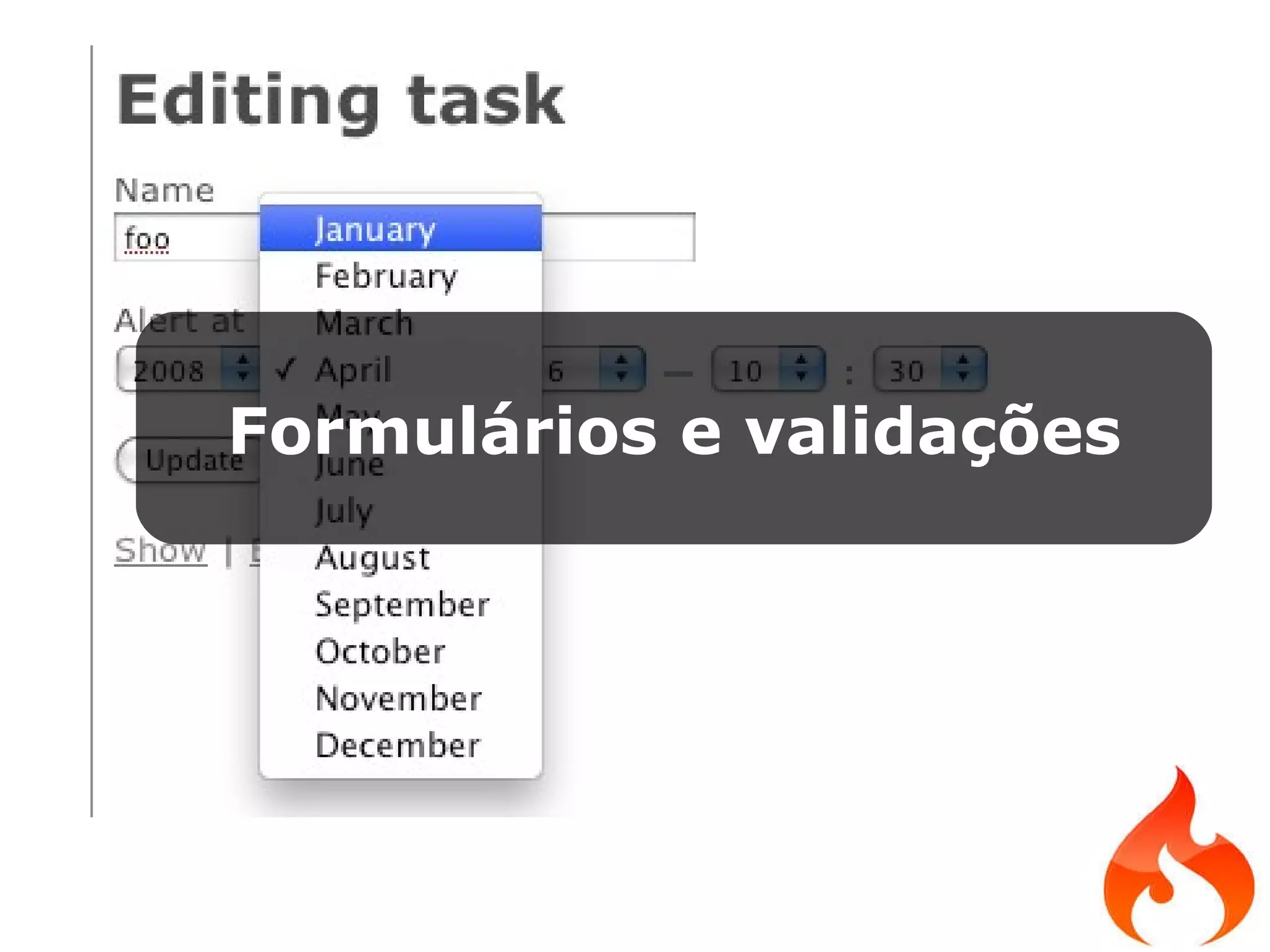 Formulários e validações 