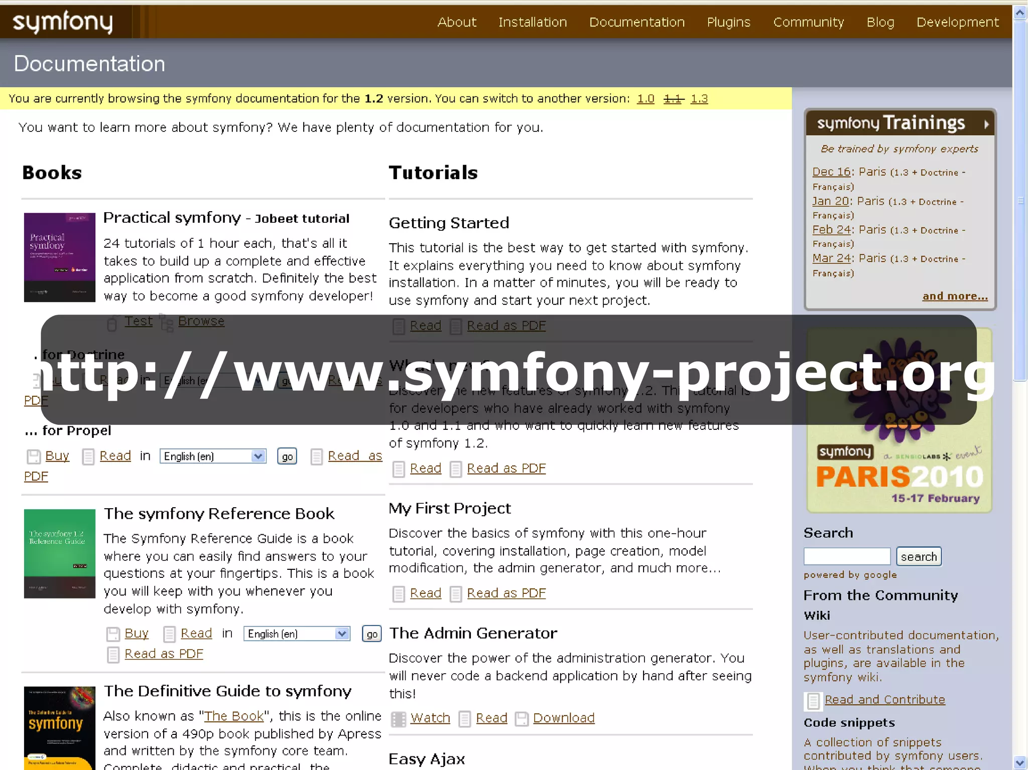 http://www.symfony-project.org 