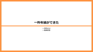 ⼀昨年娘ができた
かわいい
絵本好き
 