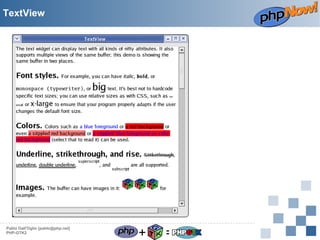 TextView

Pablo Dall'Oglio [pablo@php.net]
PHP-GTK2

+

=

 