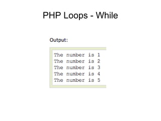 PHP Loops - While
 