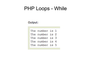 PHP Loops - While
 