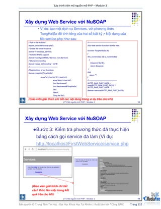 Lập trình viên mã nguồn mở PHP – Module 3
Bản quyền © Trung Tâm Tin Học - Đại Học Khoa Học Tự Nhiên | Xuất bản bởi ®Công GMC Trang 132
 