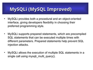Mysql Improved PHP-MySQLi bscs 6th semester syllabus.ppt