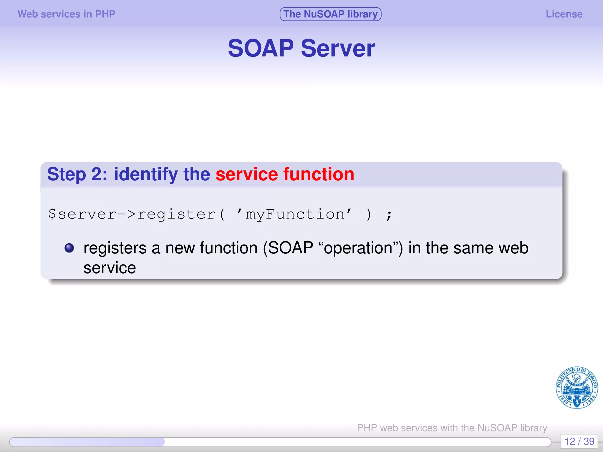 Web services in PHP using the NuSOAP library