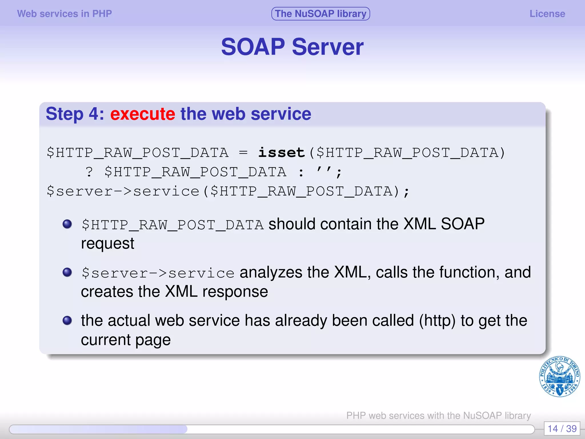 Web services in PHP using the NuSOAP library