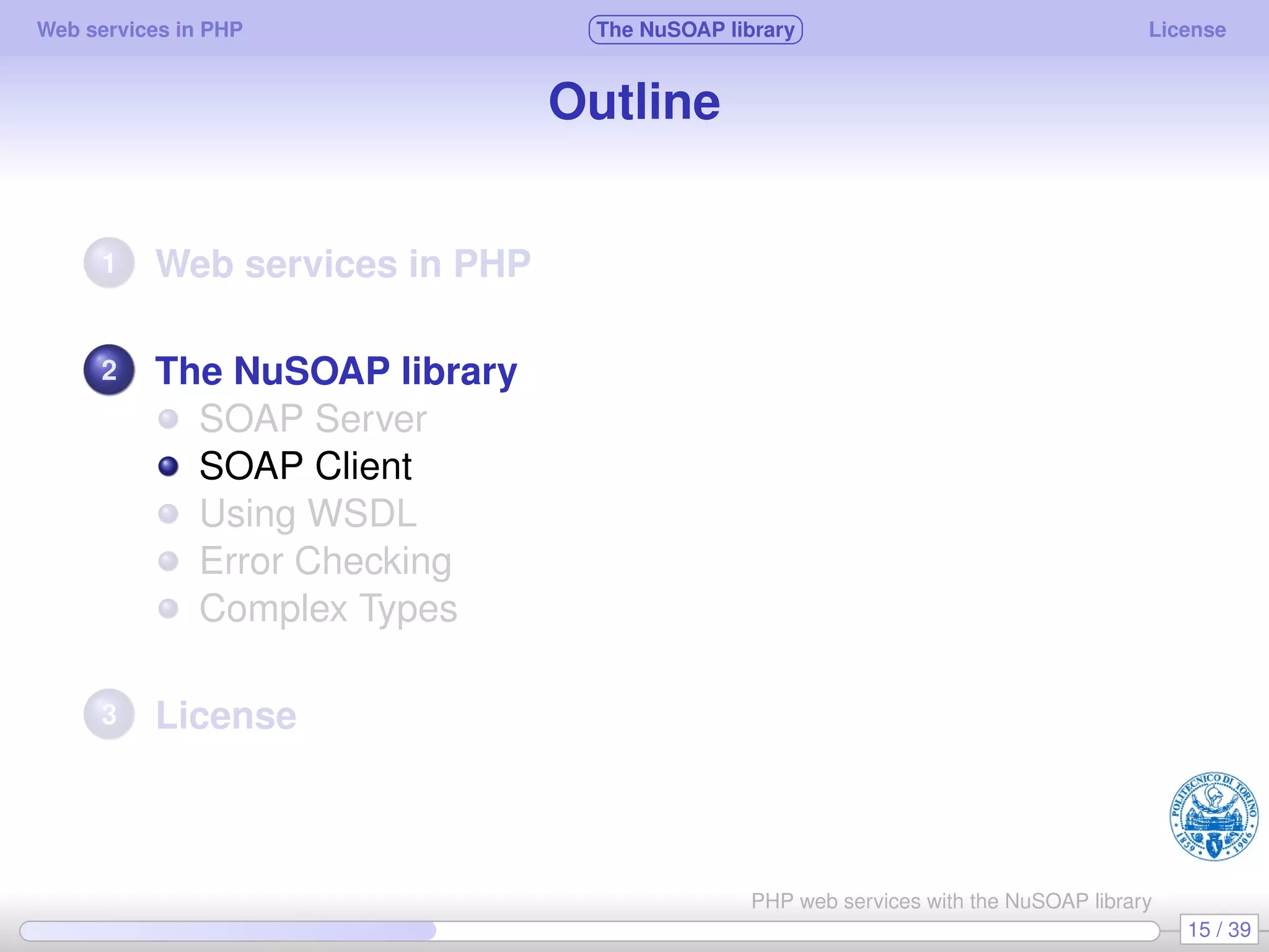 Web services in PHP using the NuSOAP library