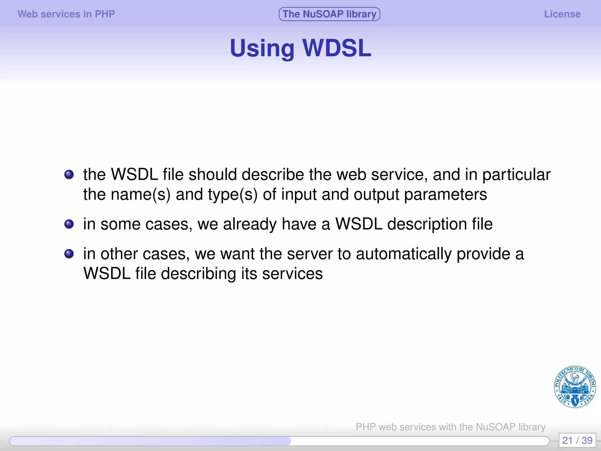 Web services in PHP using the NuSOAP library