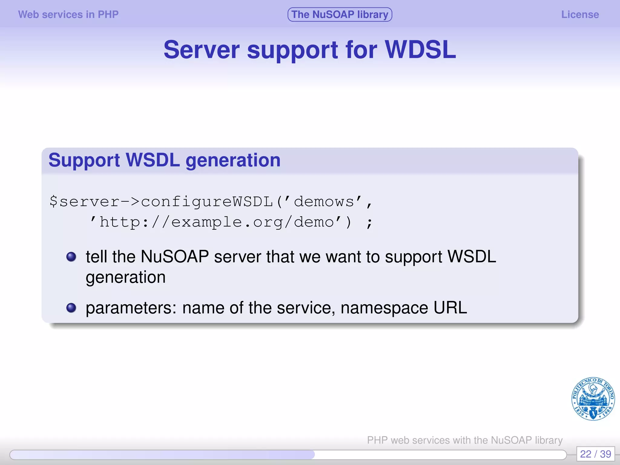 Web services in PHP using the NuSOAP library