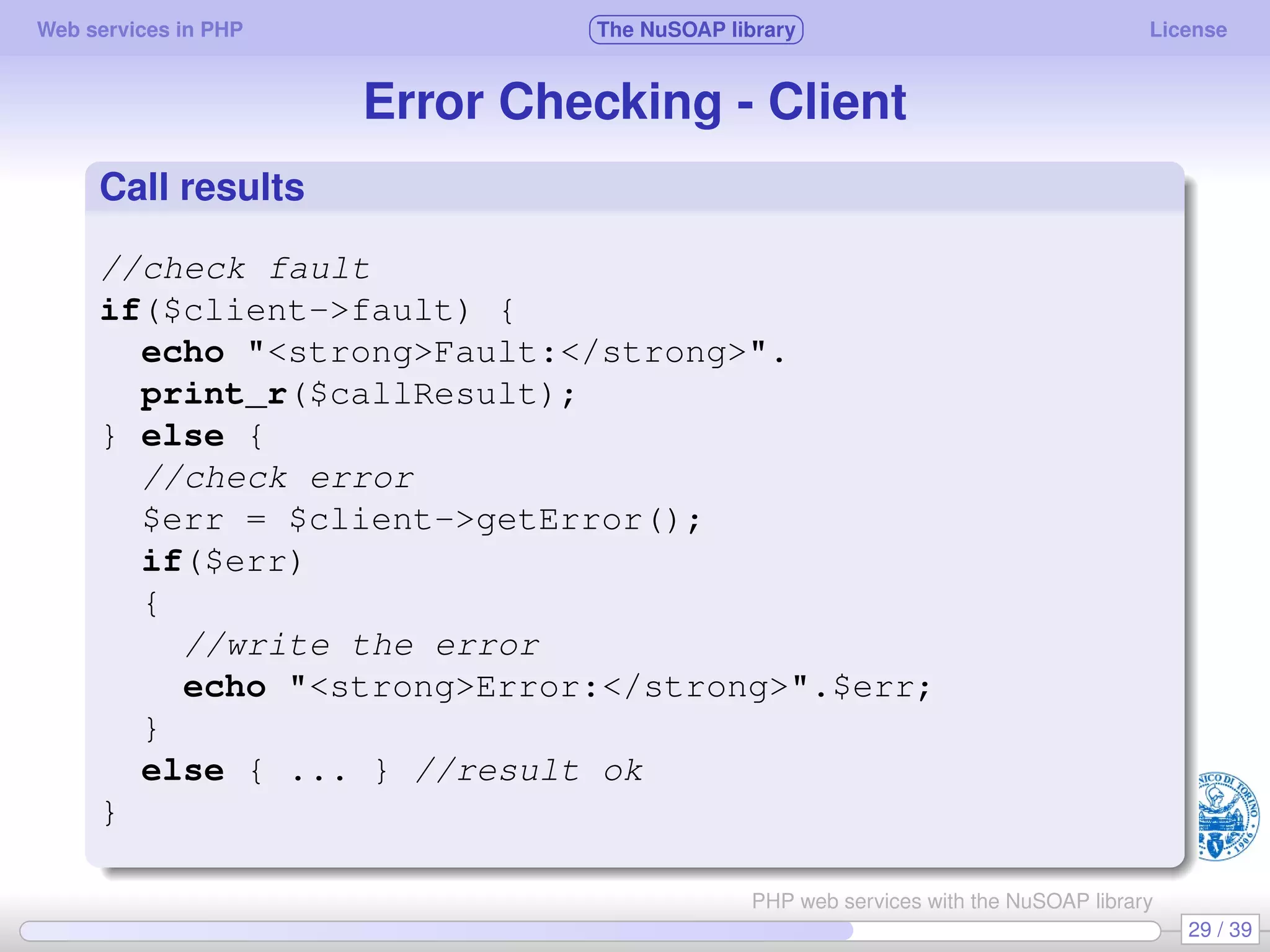 Web services in PHP using the NuSOAP library