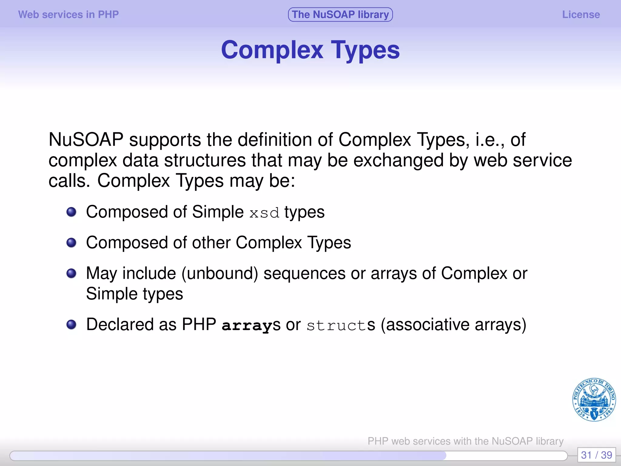 Web services in PHP using the NuSOAP library