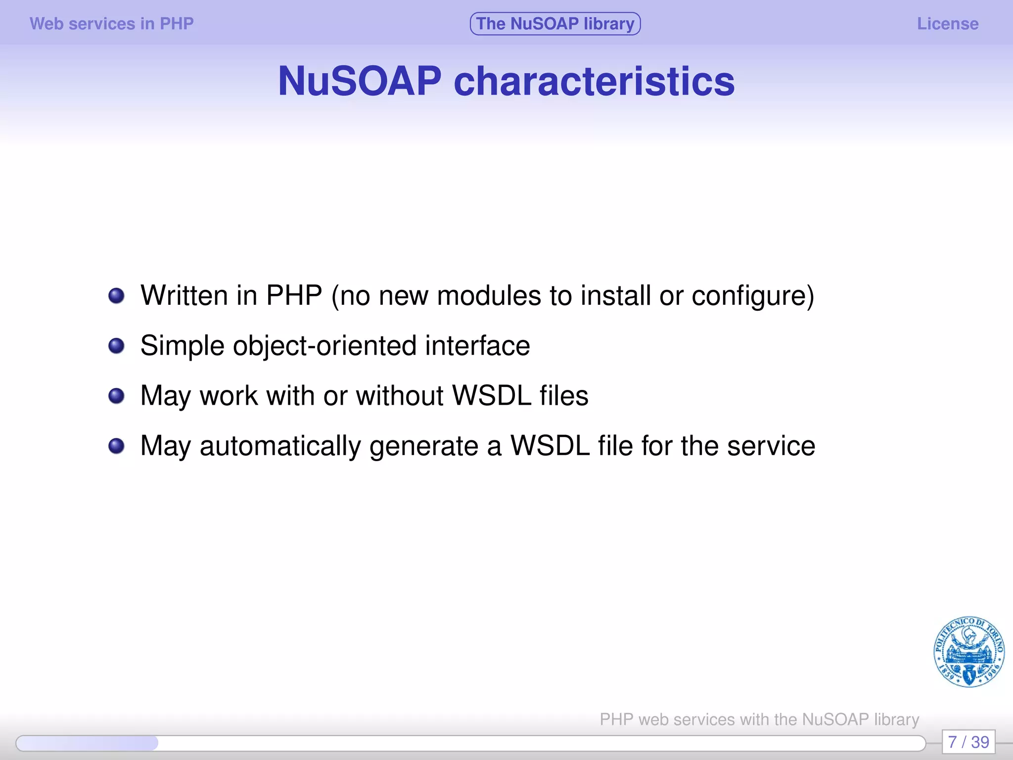 Web services in PHP using the NuSOAP library
