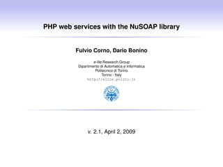 Web services in PHP using the NuSOAP library