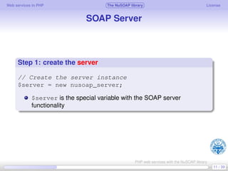 Web services in PHP using the NuSOAP library