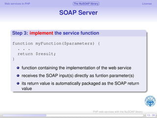 Web services in PHP using the NuSOAP library