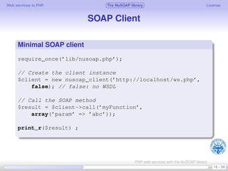 Web services in PHP using the NuSOAP library