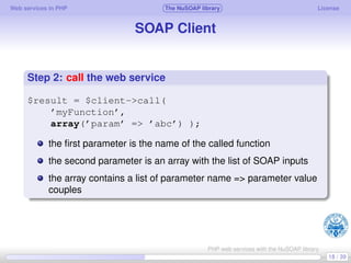 Web services in PHP using the NuSOAP library