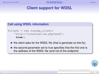Web services in PHP using the NuSOAP library