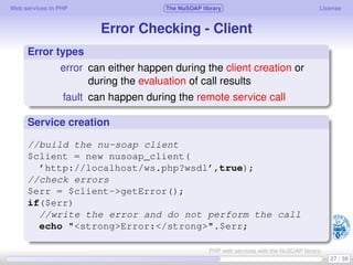 Web services in PHP using the NuSOAP library