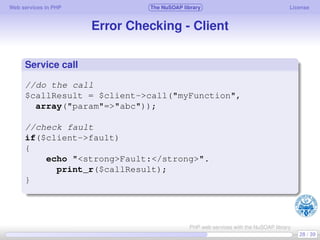 Web services in PHP using the NuSOAP library