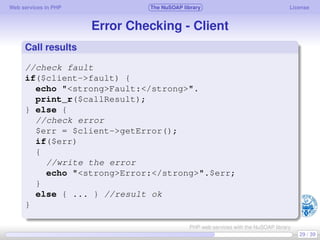 Web services in PHP using the NuSOAP library