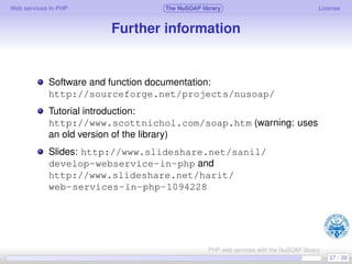 Web services in PHP using the NuSOAP library